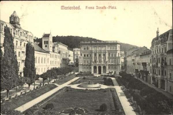 Marienbad Tschechien Boehmen Franz Josefs Platz Brunnen Böhmen
