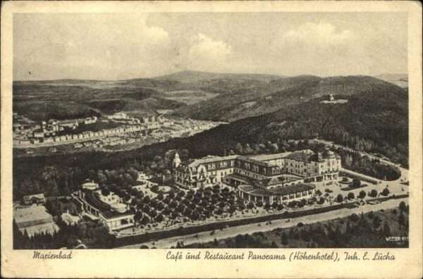 Marienbad Tschechien Boehmen Höhenhotel Cafe und Restaurant Panorama