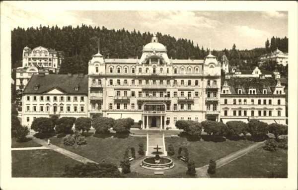 Marienbad Tschechien Boehmen Goetheplatz Brunnen Böhmen