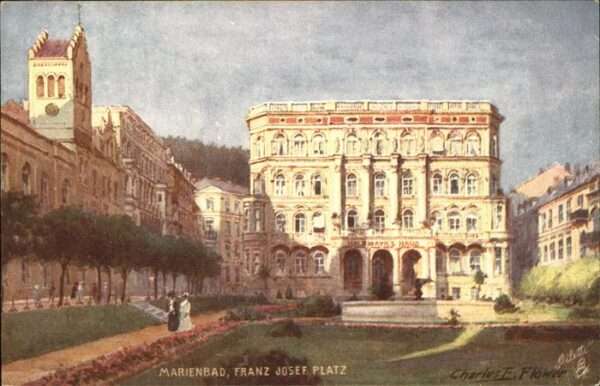 Marienbad Tschechien Boehmen Franz Josefs Platz Brunnen Böhmen