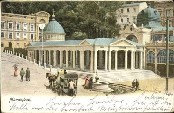 Marienbad Tschechien Boehmen Kreuzbrunnen Pferdekutsche Böhmen