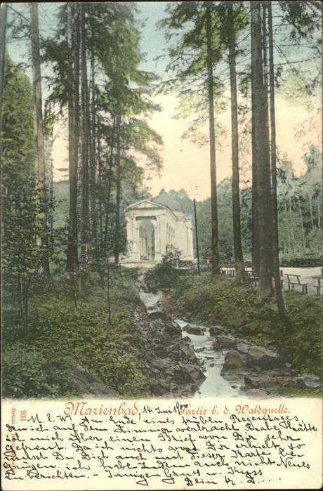 Marienbad Tschechien Boehmen Partie an der Waldquelle Böhmen