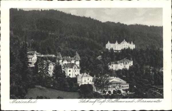 Marienbad Tschechien Boehmen Blick auf Cafe Restaurant Bellevue und