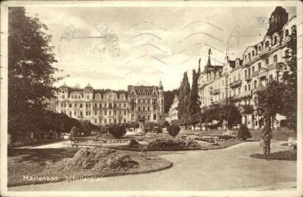 Marienbad Tschechien Boehmen Schillerplatz Brunnen Böhmen