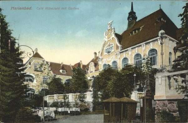 Marienbad Tschechien Boehmen Cafe Rübezahl mit Garten Böhmen