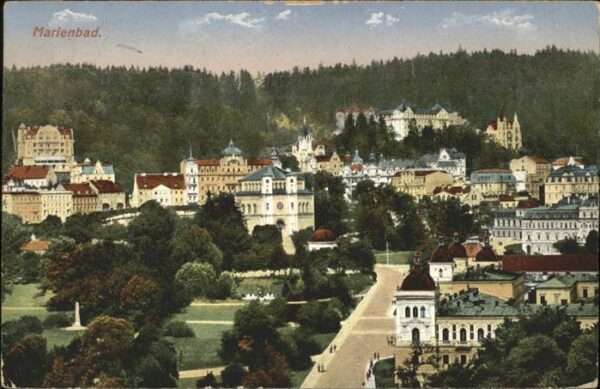 Marienbad Tschechien Boehmen Teilansicht Park Katholische Kirche Böh
