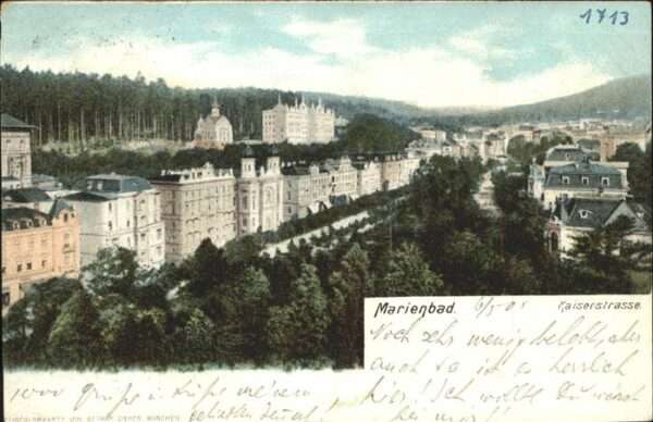 Marienbad Tschechien Boehmen Kaiserstrasse mit Parkanlage Böhmen