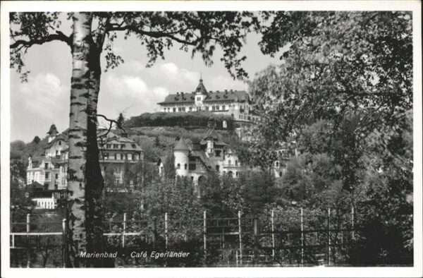 Marienbad Tschechien Boehmen Blick zum Höhenhotel Cafe Egerländer Bö