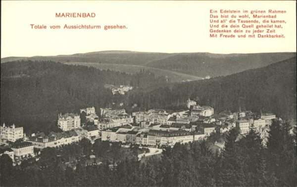 Marienbad Tschechien Boehmen Panorama Blick vom Aussichtsturm Böhmen