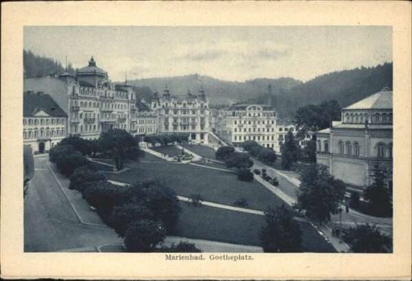 Marienbad Tschechien Boehmen Goetheplatz mit Hotel Weimar Böhmen