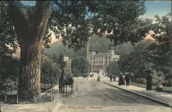Marienbad Tschechien Boehmen Neubad Pferdekutsche Park Böhmen