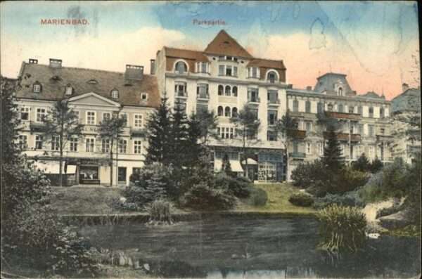 Marienbad Tschechien Boehmen Parkpartie Teich Böhmen