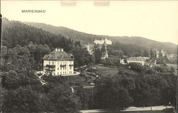 Marienbad Tschechien Boehmen Teilansicht Park Böhmen handkolorierte