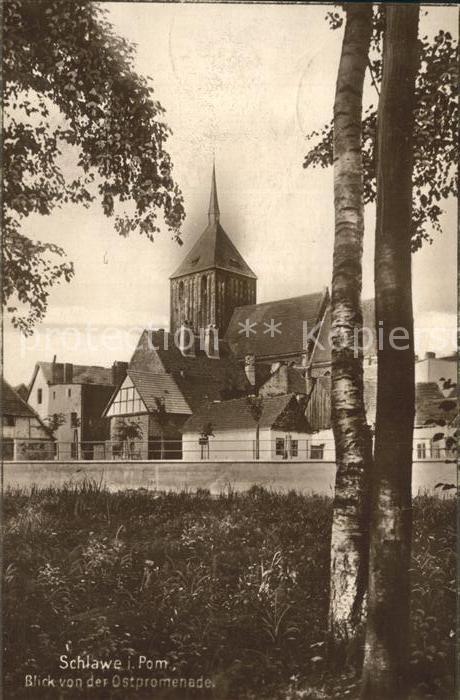 Schlawe Pommern Blick von der Ostpromenade