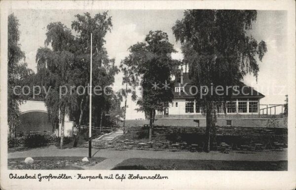 Gross Moellen Ostseebad Pommern Kurpark mit Cafe Hohenzollern