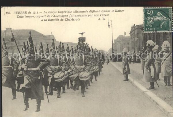 Militaria WK1 laGarde Imperiale Allemande defilant de