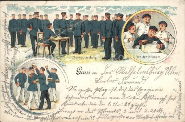 Militaria Humor feldpost Serie  Gruss aus Litho  WK 1