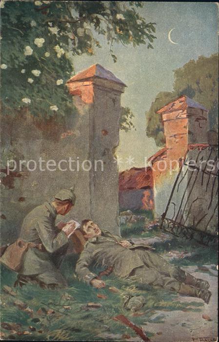 Militaria WK1 F.Halke Der letzte Brief Wohlfahrtskart