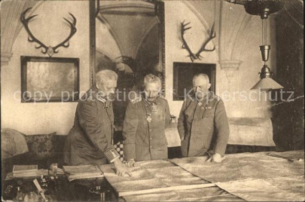 Wilhelm II Im Grossen Hauptquartier  karte mit Kni