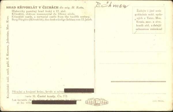 Krivoklat Hrad Cechach Künstler H Kotta – Bild 2