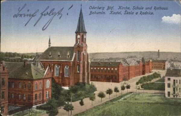 Oderberg Bohumin Czechia Oderberg Kirche Schule Rathaus