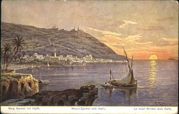 Haifa Mont Karmel Berg Mount Künstler F. Perl