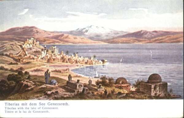 Tiberias See Genezareth Gennesaret Künstler F. P