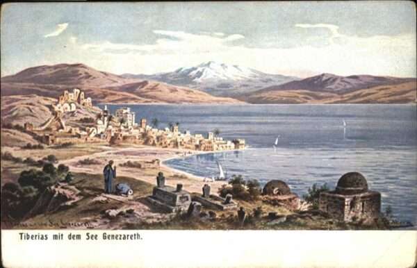 Tiberias See Genezareth Gennesaret Künstler F. P