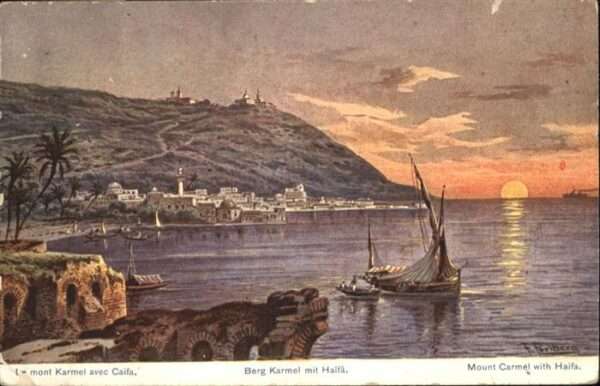 Haifa Mont Karmel Berg Mount Künstler F. Perl