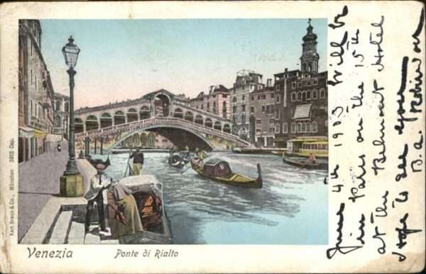 Venezia Venedig Venezia Ponte di Rialto Schiff
