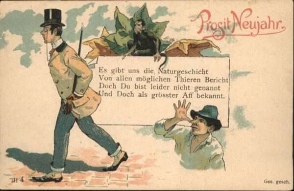 Affen Neujahrsgruss Zylinder