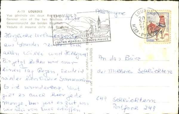 Lourdes Hautes Pyrenees Vue generale des deux Basiliques – Bild 2