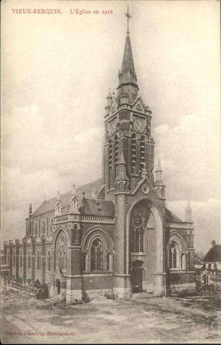 Vieux-Berquin L'Eglise en 1916