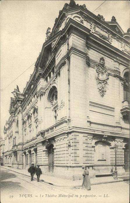 Tours Indre-et-Loire Le Theatre Municipal en perspective