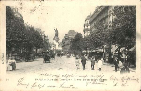 Paris Rue du Temple Place de la Republique