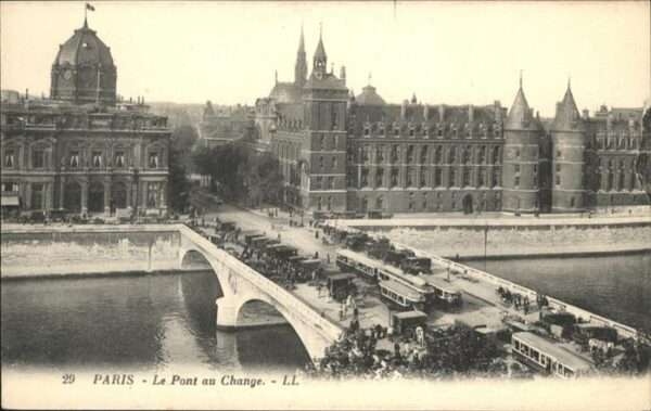 Paris Pont Change Strassenbahn Kutsche