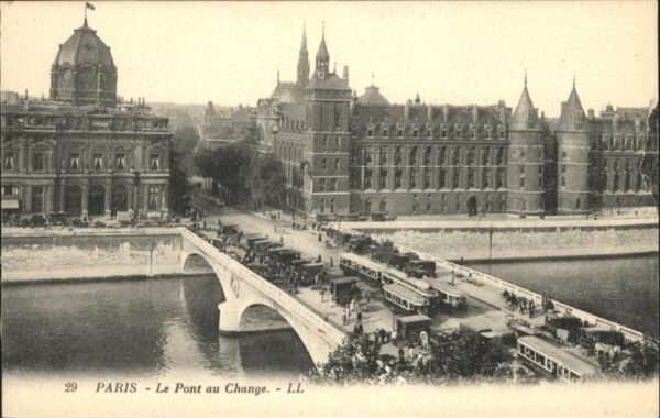 Paris Pont Change Strassenbahn Kutsche