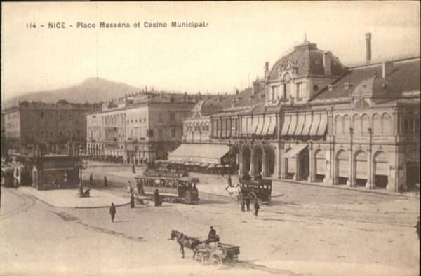 Nice Alpes Maritimes Place Casino Kutsche Strassenbahn