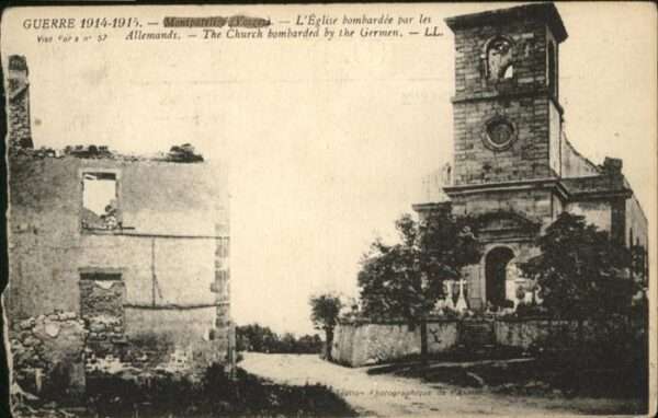 Montpateli [?] Guerre Eglise