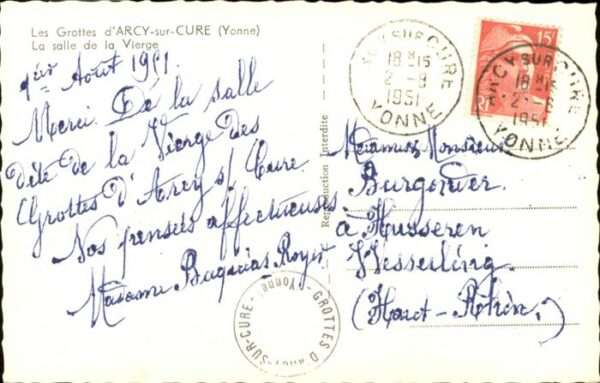 Arcy-sur-Cure Yonne Grottes la Salle de la Vierge – Bild 2