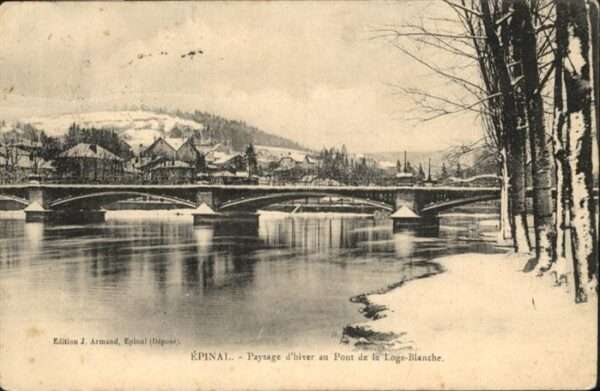 Epinal Vosges Paysage d_hiver au Pont de la Loge-Blan