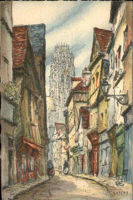 Rouen la Rue Damiette Künstler Barday