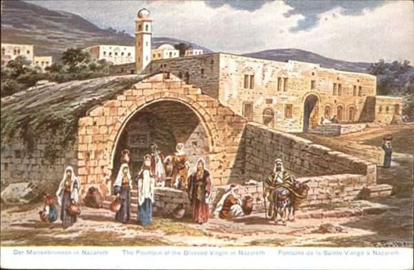 Nazareth Israel Fountain Blessed Künstler F Perlberg