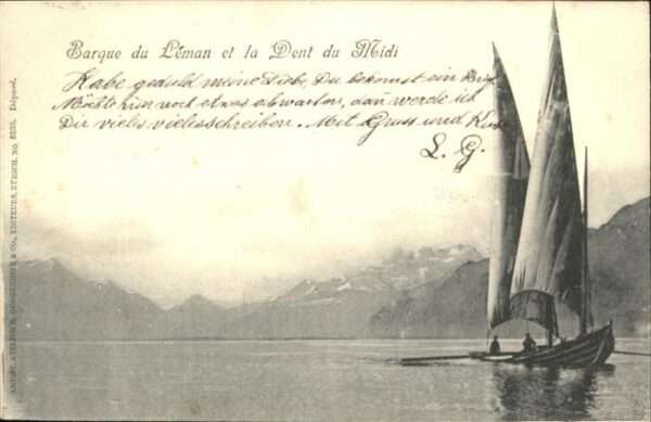 Lac Leman Genfersee Barque du Leman la Dent du Midi