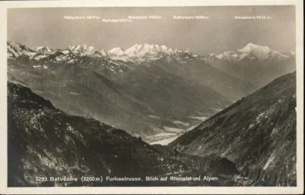Furkastrasse Belvedere Rhonetal Alpen