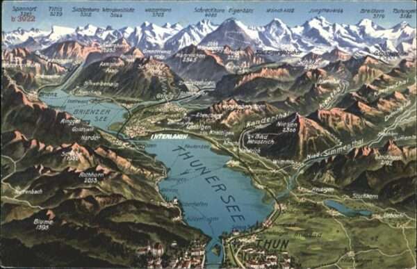 Interlaken BE Thunersee Fliegeraufnahme