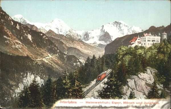 Interlaken BE Heimwehfluh Eiger Mönch Jungfrau Zug