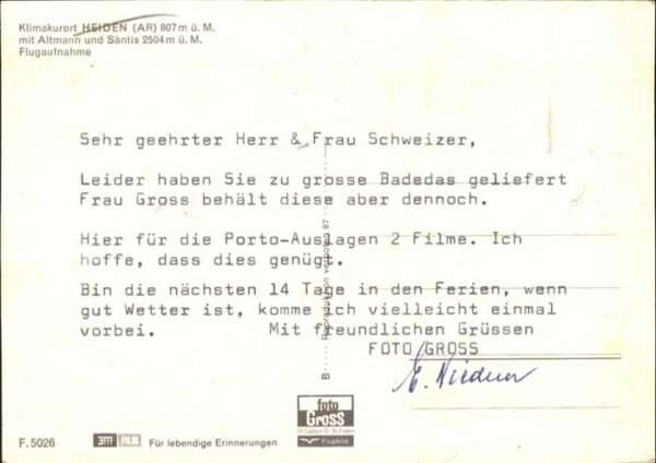 Heiden AR Fliegeraufnahme  Altmann Säntis – Bild 2