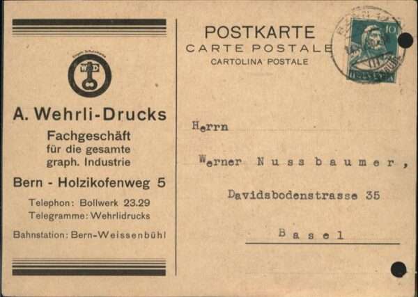 Bern BE A Wehrli Drucks