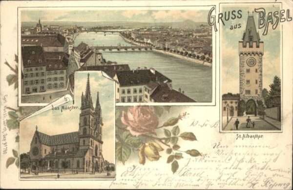 Basel BS Münster St Albanthor Brücke Blume